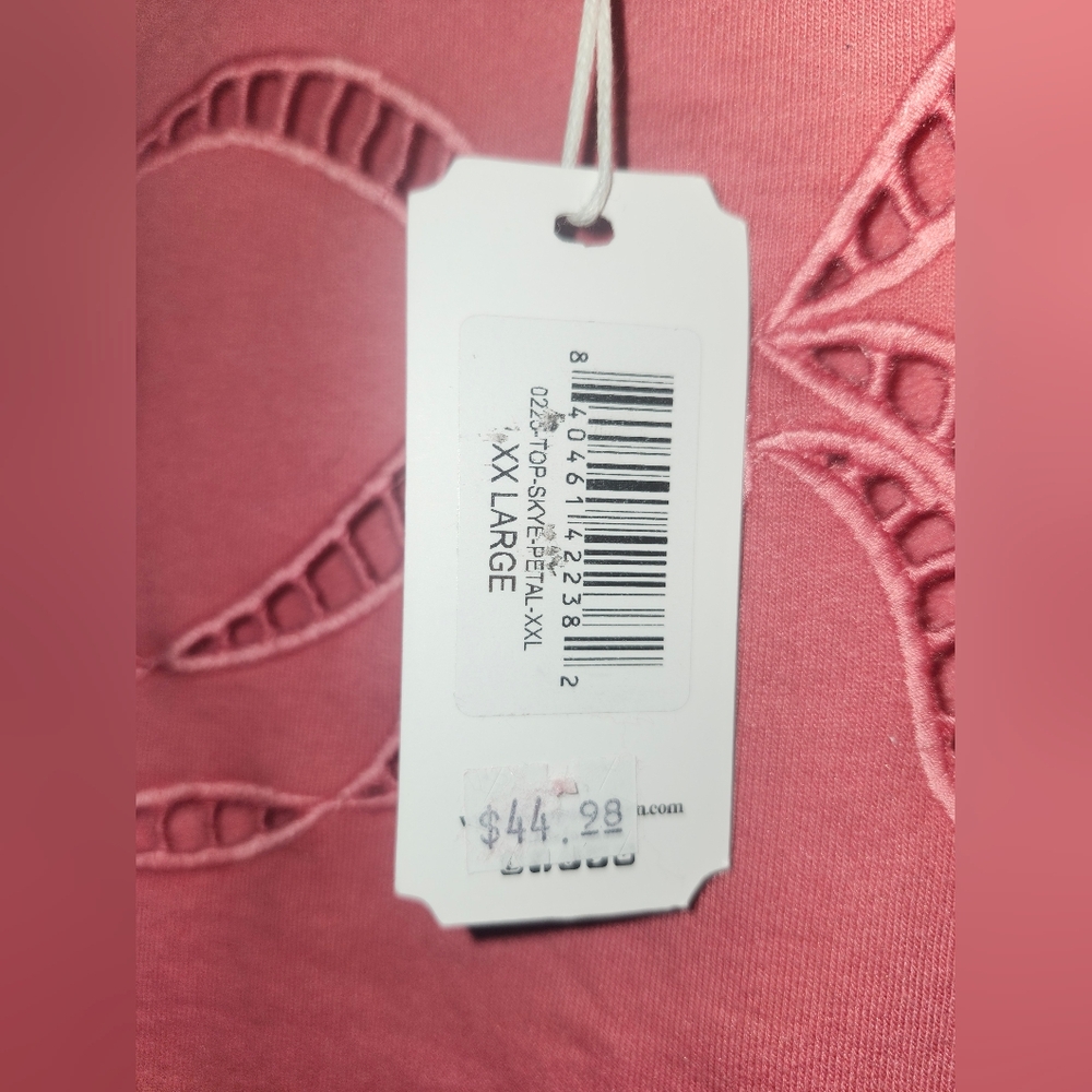 🎀NWT Simply Southern "Skye Top" in "Petal" (Pink) Bow🎀 & Eyelet Cut Outs XXL🎀 - Picture 5 of 10